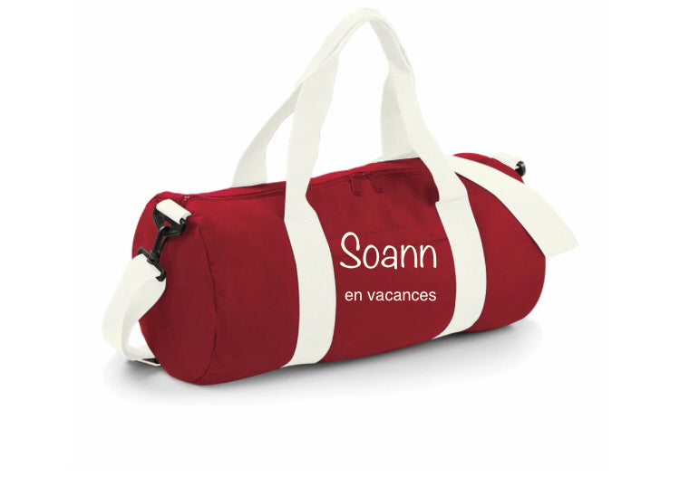 Sac de voyage rouge/écru