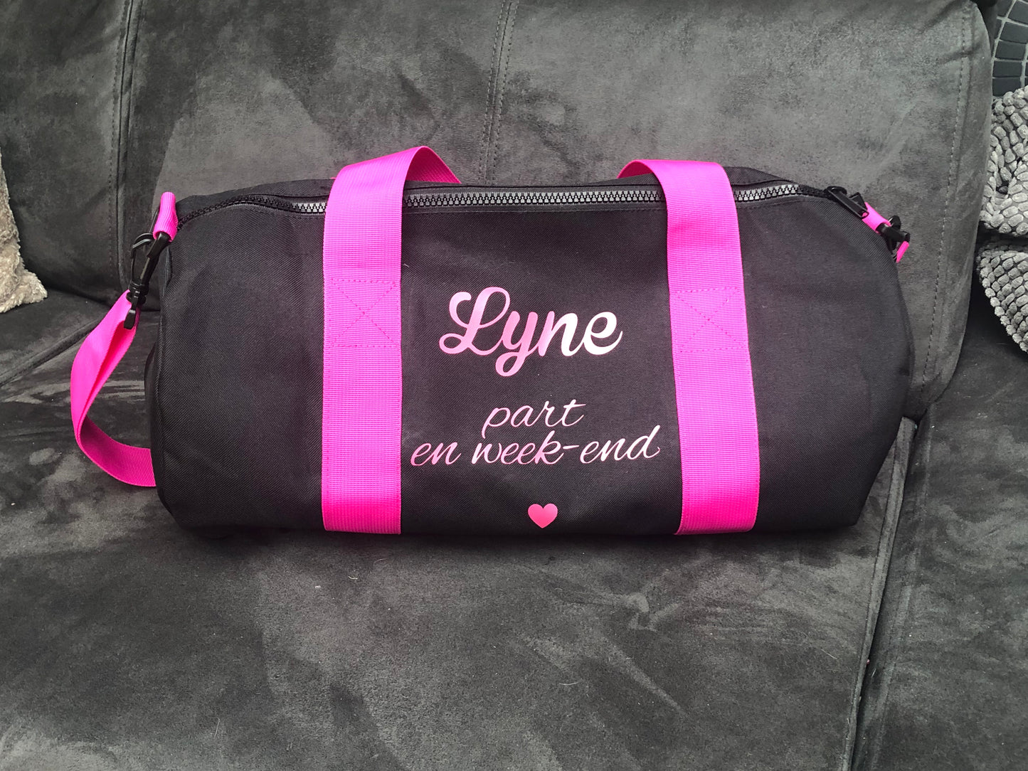 Sac de voyage/transport noir/rose
