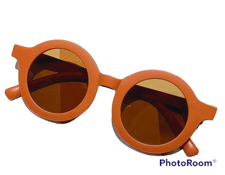 Lunettes solaires unies cognac