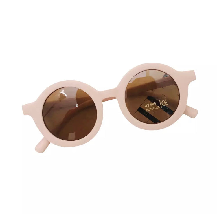 Lunettes solaires unies rose poudré