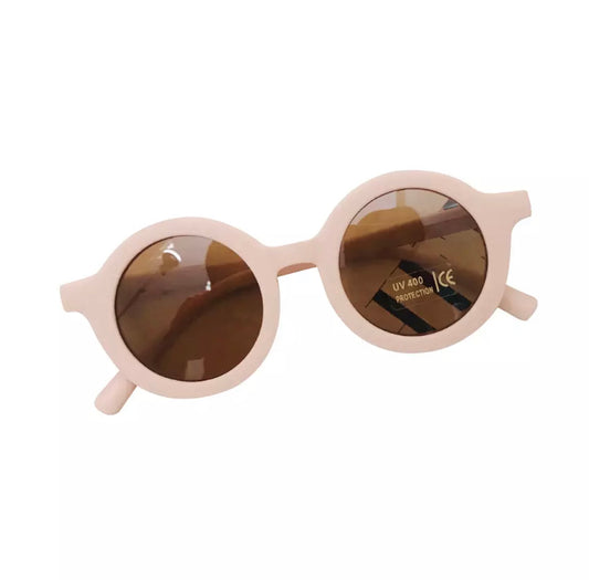 Lunettes solaires unies rose poudré