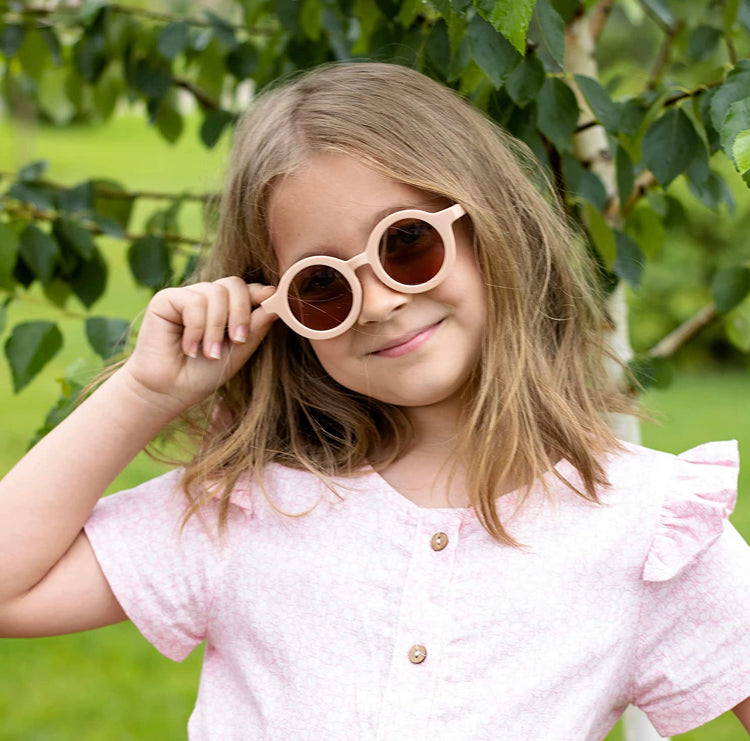 Lunettes solaires unies rose poudré